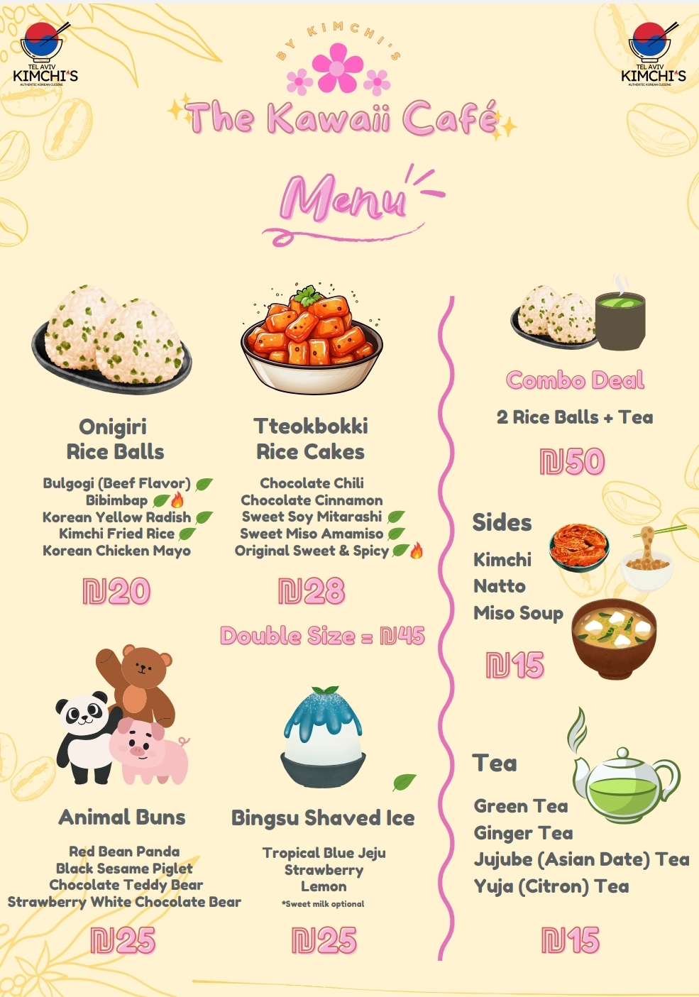 Kawaii Café Menu
